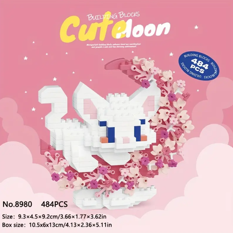 CuteMoon Cat & Moon Building Brick Toy Set