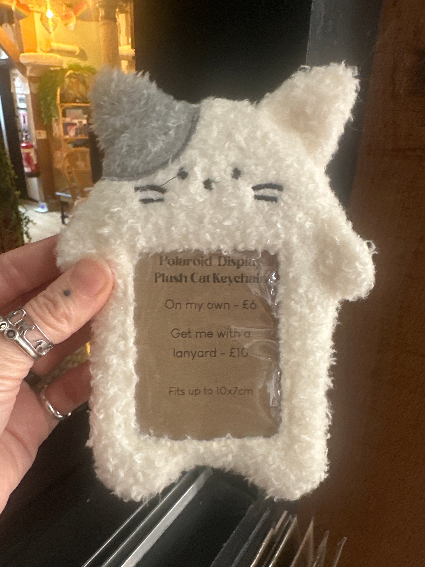 Polaroid Display Plush Cat Keyring