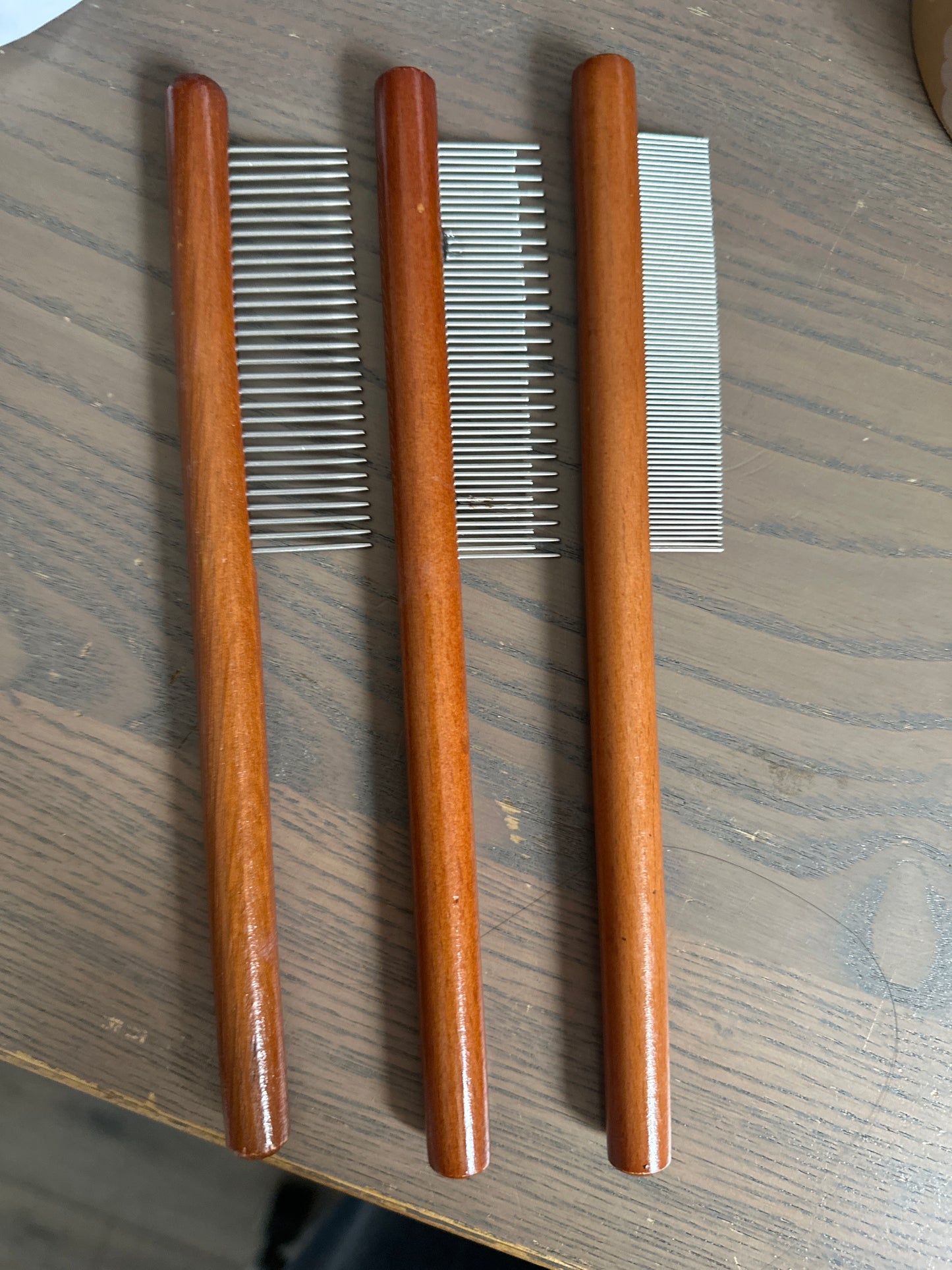 Wooden handle cat comb brush
