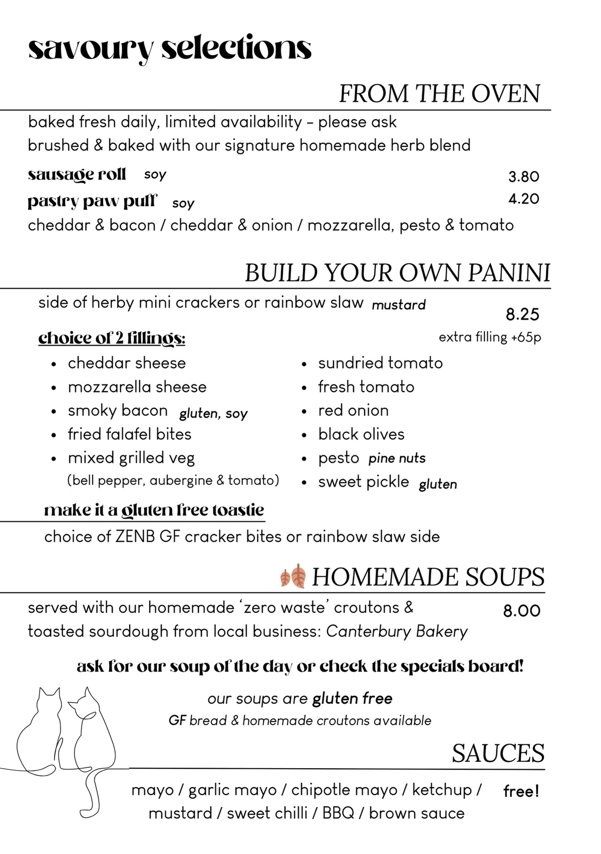 Menu – Canterbury Tails Cat Cafe