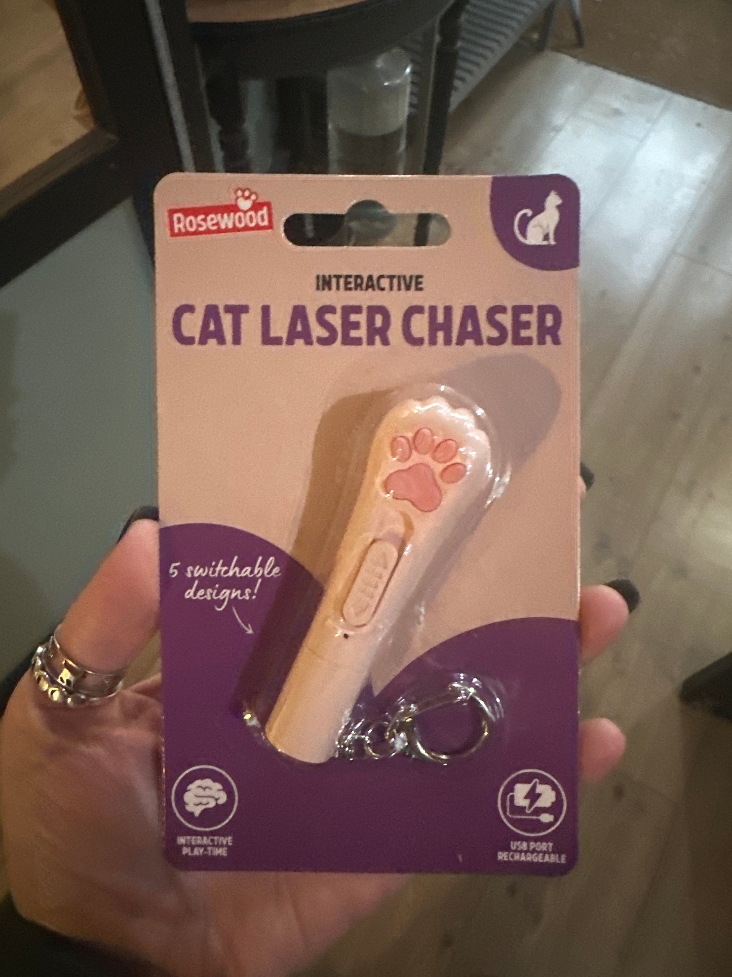 Rosewood Cat Laser Chaser Keyring